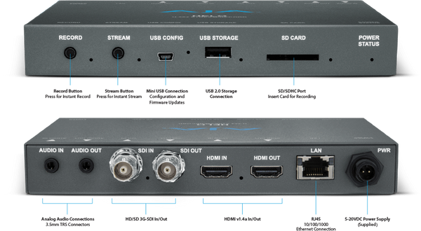 Recorder/server streaming H.264 AJA HELO